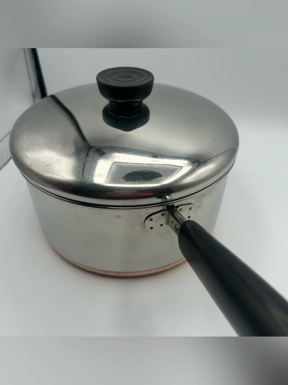 Vintage Revere Ware 1801 2 Quart Sauce Pan Pot with Lid Copper Clad USA 92f